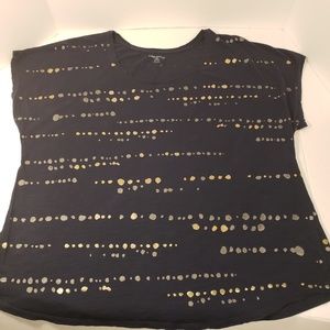 Lane Bryant Navy Gold Silver Tshirt 22/24 3X